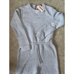 Missguided Gray Quilted Sweater Drawstring Jumpsuit Women’s US 4 NWT Lounge